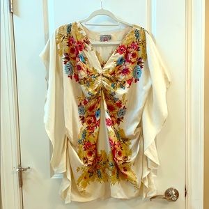 Baraschi from Anthropologie Silk Floral Tunic